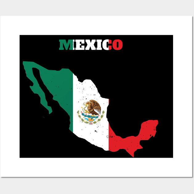 Mexico map, Mexican. Mexico map flag Wall Art by maro_00